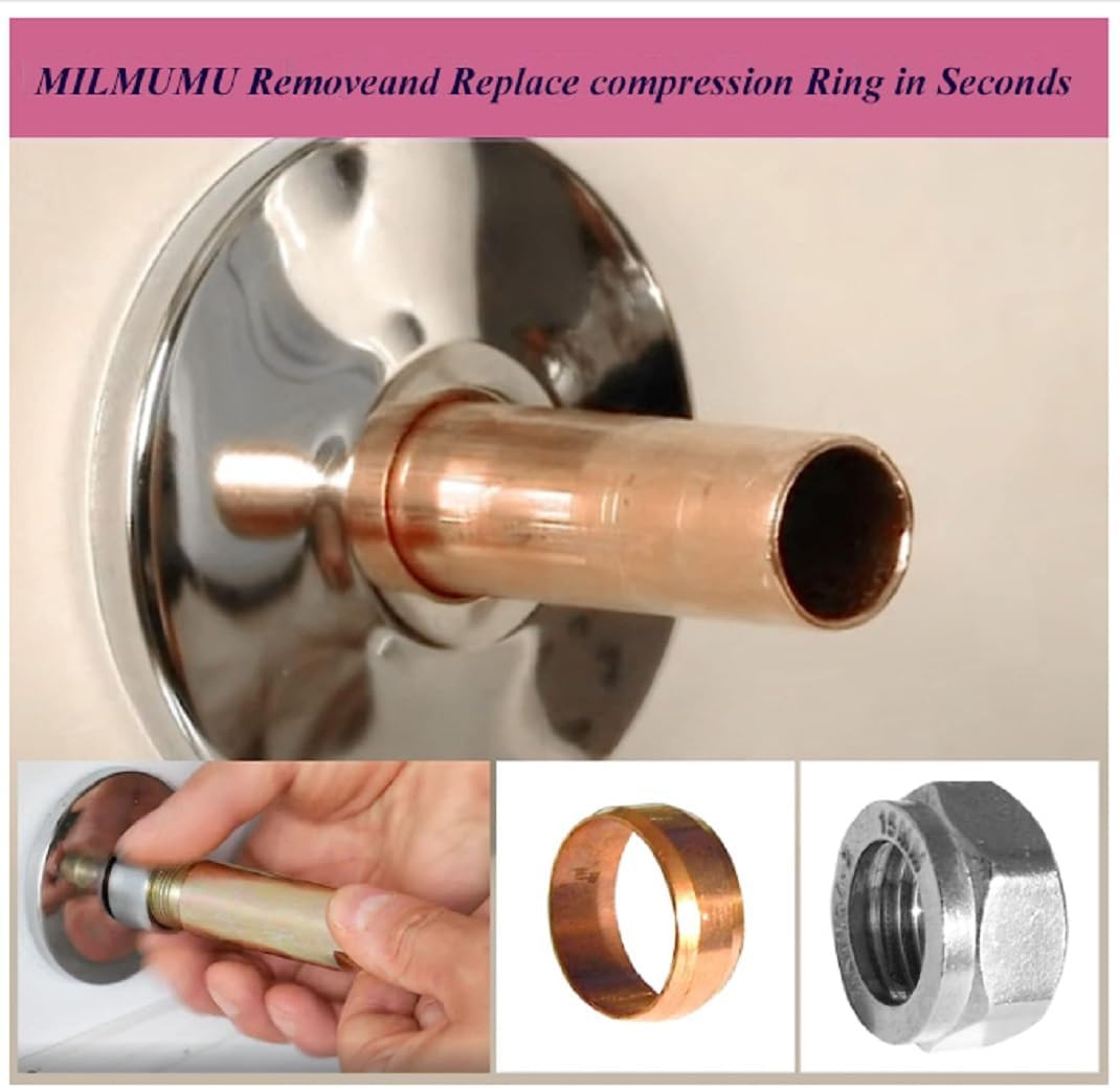 Compression Sleeve Puller Remove Tool Nut & Ferrule of Pipe 03943 - Sleeve Remover for 1/2-Inch Compression Fittings Only - Plumbing Tools Compression Ring Removal Tool Corroded & Frozen Supply Stops