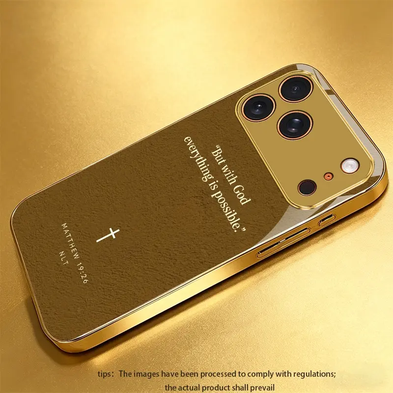 Classic Bible verse retro brown pattern acrylic back cover phone case suitable for iPhone 6/6S/7/8/SE (2020)/SE (2022)/6 Plus/6S Plus/7 Plus/8 Plus Light luxury gold glass texture phone case