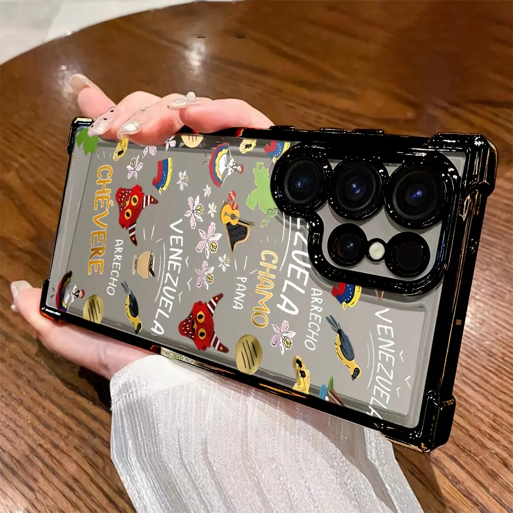 Phone Case: Venezuela Culture Art Phone Case Suitable for Samsung Galaxy S26 S25 S24 A57 A37 A07 A26 A36 A55 A35 A06 A16 A05 A14 A24 A34 A54 A15 A05S A25 A04e A04 S23 S22 S21 FE Ultra Plus Edge 4G 5G Anti Fall Transparent Soft Back Cover, Accessories, Fit