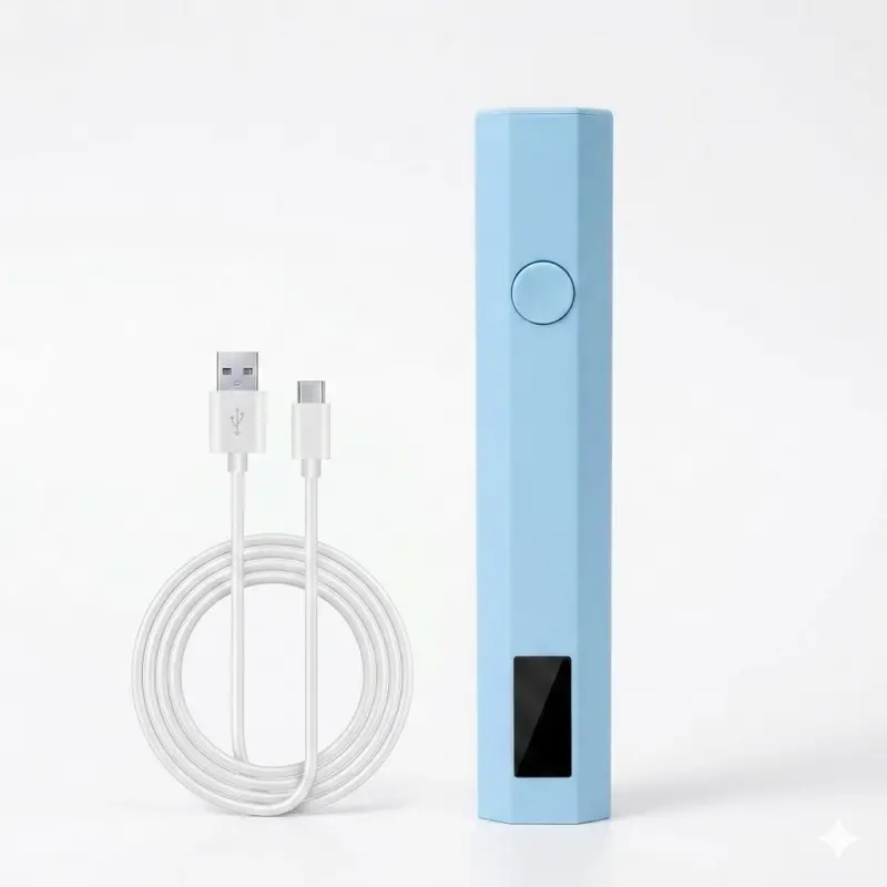 Rechargeable Mini UV LED Gel Nail Lamp, Portable Nail Curing Light with Digital Timer Display, Professional Home Salon Manicure Tool, USB-C Cable Included (No Wall Charger)