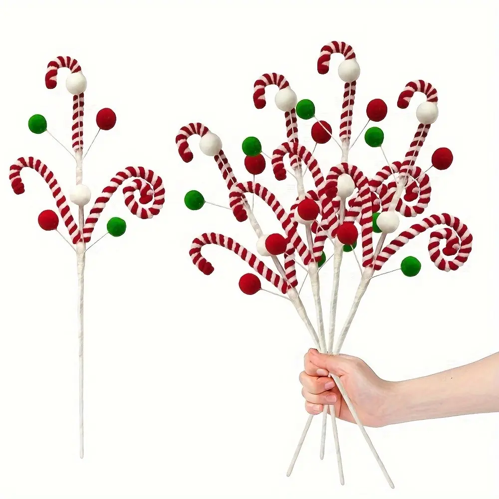 4pcs of Christmas Decoration Artificial Flowers, Centerpiece Branches for Christmas Party Dining Tables, Floral Arrangements for Christmas Tree Wreaths During The Winter Holiday Season, Festive Home Decor with Artificial Flowers