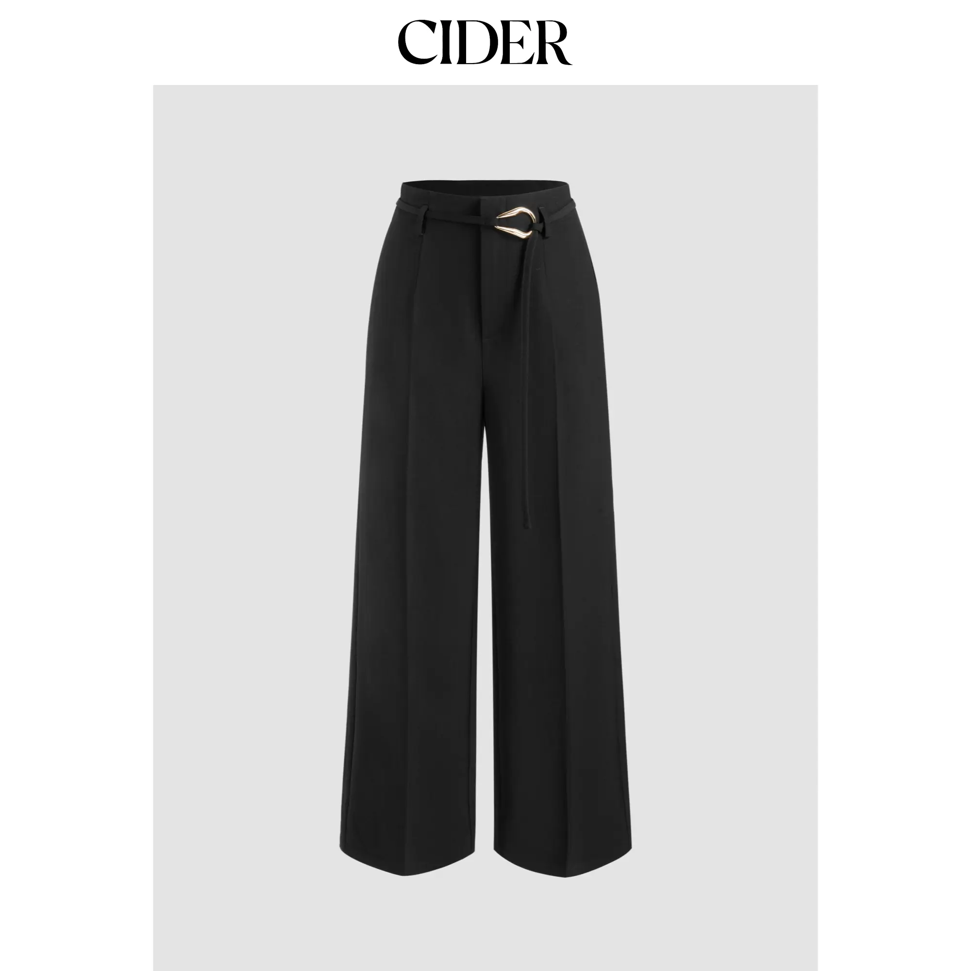 Cider [2 colors, size 0-26] Mid Rise Pocket Trousers With Belt