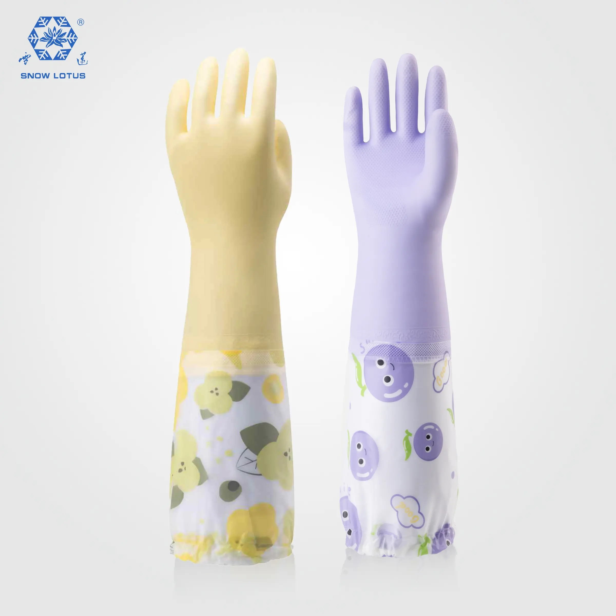 50cm Extended PVC Dishwashing Gloves, Thickened Winter Warm Cleaning Gloves, Waterproof Oil-Resistant Kitchen Rubber Gloves