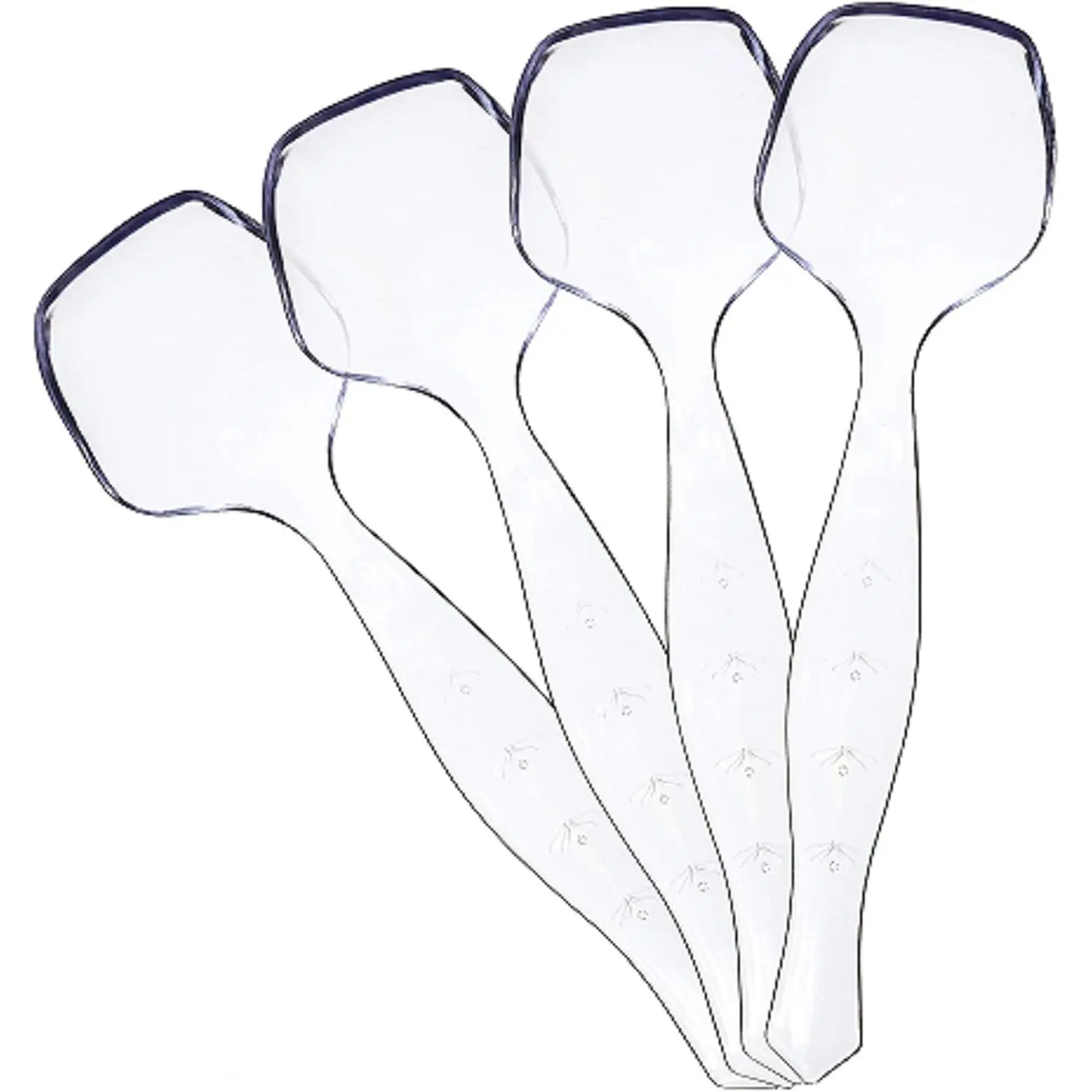 Disposable Heavy Duty Plastic Serving Spoons, Premium Clear Utensils, Pack of 4Gift