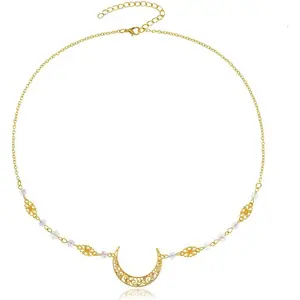 Boho Crescent Moon  Chain  Black  Headband Chain Rhinestone Headpieces Witchy Forehead Chain for Women