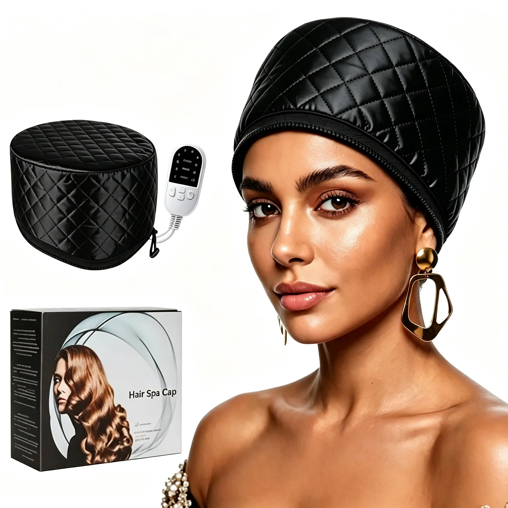 Hair Care Heating Steam Cap, Adjustable-Temperature Hair Bonnet, 10 Levels & 3 Timers, Overheat Protection, Winter Gift for Girlfriend