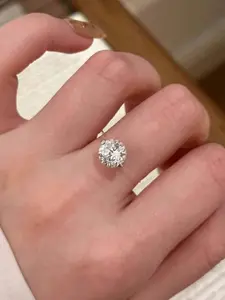Invisible Fish Line Floating Solitaire Cz Diamond Ring, Minimalist Transparent Thin Band, Stackable Promise Wedding Jewelry for Women