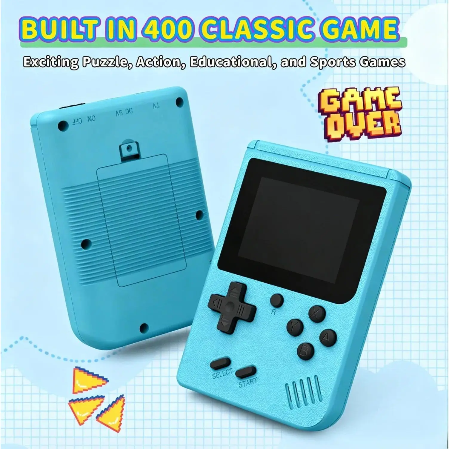 Retro Mini Handheld Video Game Console Portable 8 Bit 3.0 Inch Color LCD Game Player Built-in 400 Classic Games for Kids Gifts