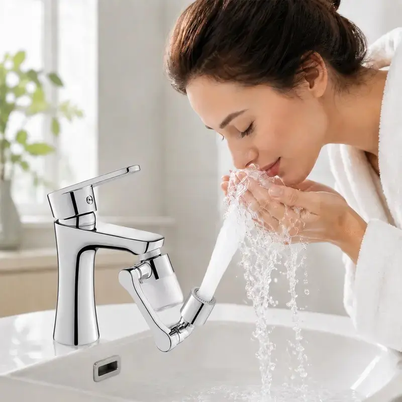 Universal Faucet Filter, Rotating Extension Water Purifier, Filtration Core Design, Water Saving, Clean Kitchen & Bathroom Use