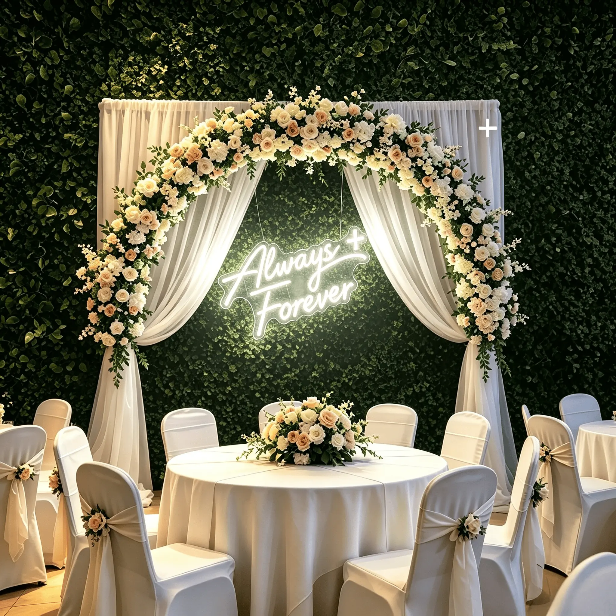Always Forever White Neon Sign - Dimmable USB-Powered LED Lamp, Easy-to-Hang Wall Decor, Bridal Shower Gift, Wedding Backdrop for Engagement Reception