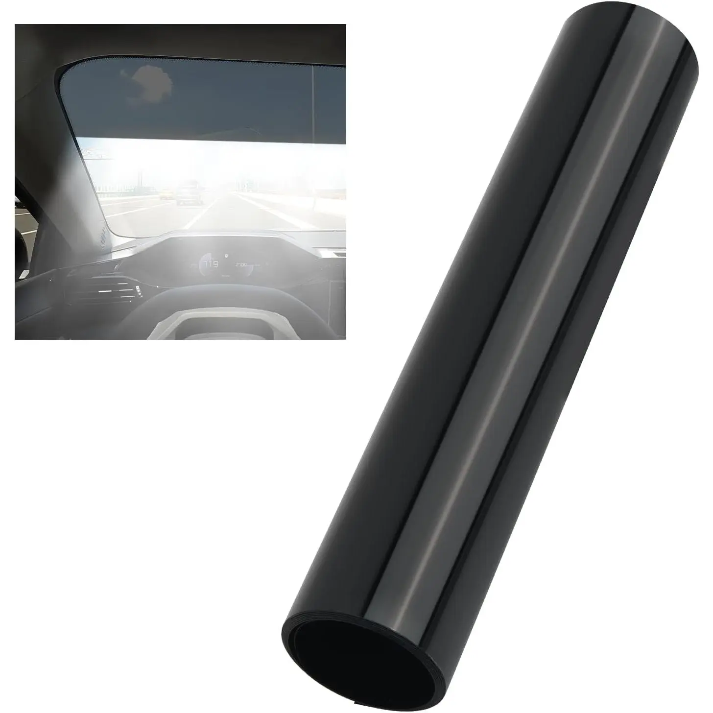 59.06x7.87 Windshield Tint Strip,Practical  Window Tint Film for Blocking Light & Reducing Glare,5% VLT  Accessories Auto Window Tints for Front Windshield (59.06x7.87)