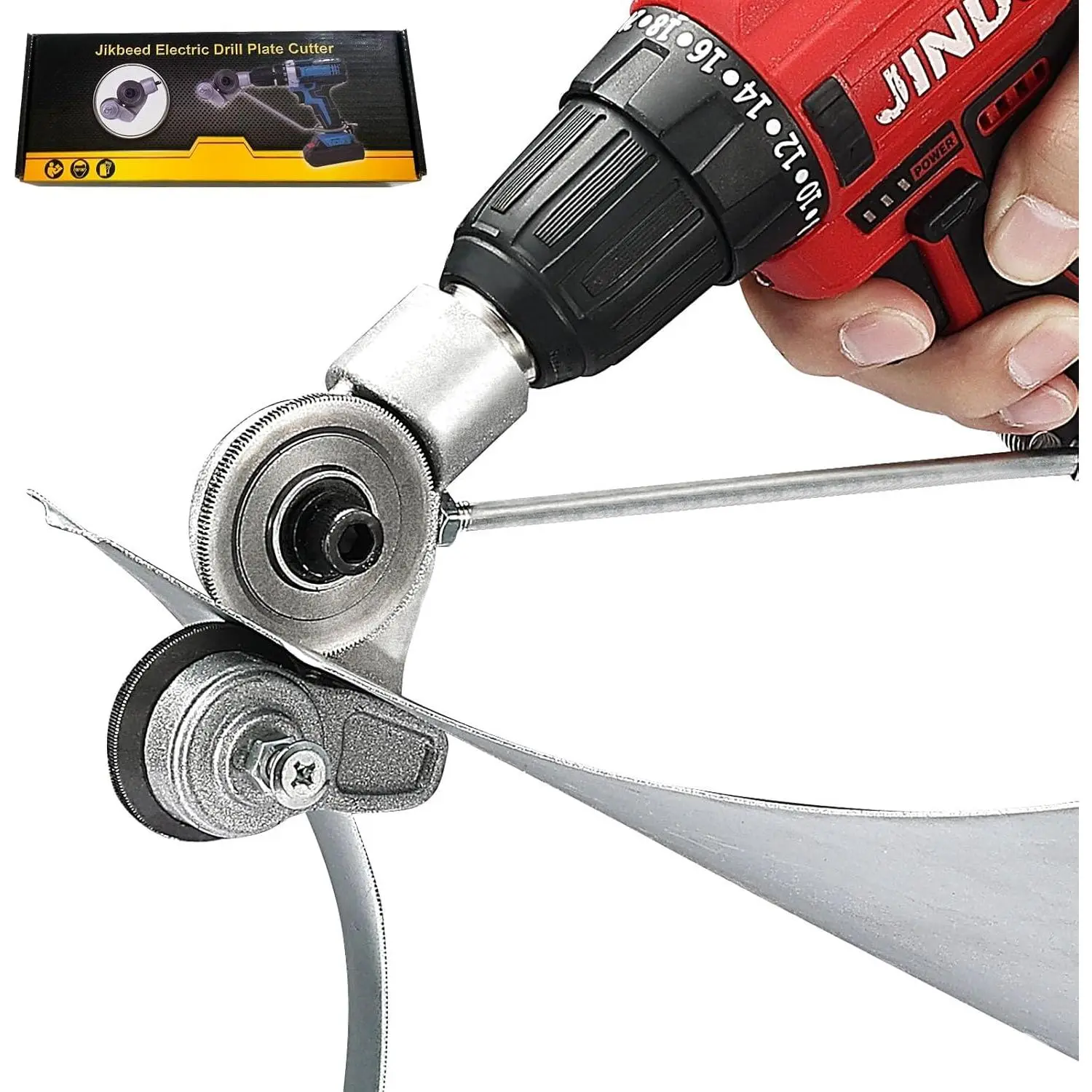 Metal Nibbler Drill Attachment - Electric Drill Shears Attachment Cutter Nibbler, Sheet Metal Cutter Tool Adapter, Specifically Designed for Cutting Flat Metal Sheets of 21 Gauge and Below