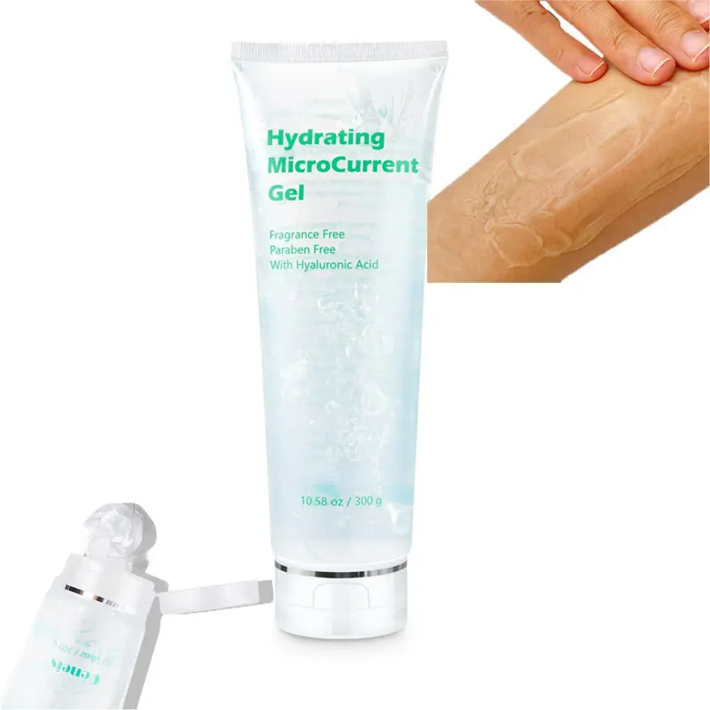 300g Hyaluronic Acid Microcurrent Conductive Gel Primer, Fragrance-Free Paraben-Free Non-Irritating Moisturizing Gel, Professional Hydrating Conductive Gel for RF Facial Body Beauty Device Skin Care