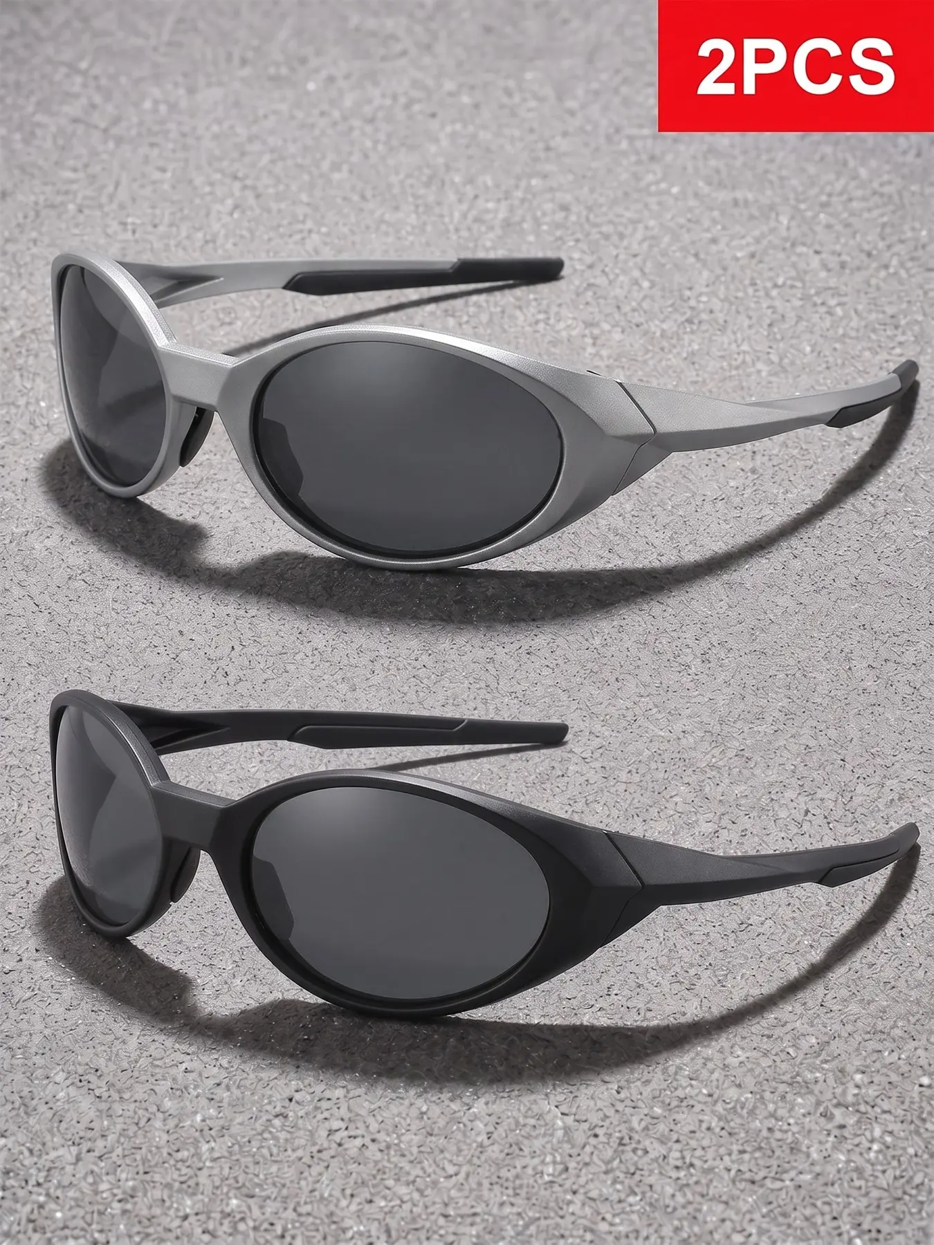 Gigula Retro Oval Frame Sunglasses, Futuristic Thin Frame Windproof Glasses, Ideal for Beach, Travel, Cycling, Daily Wear