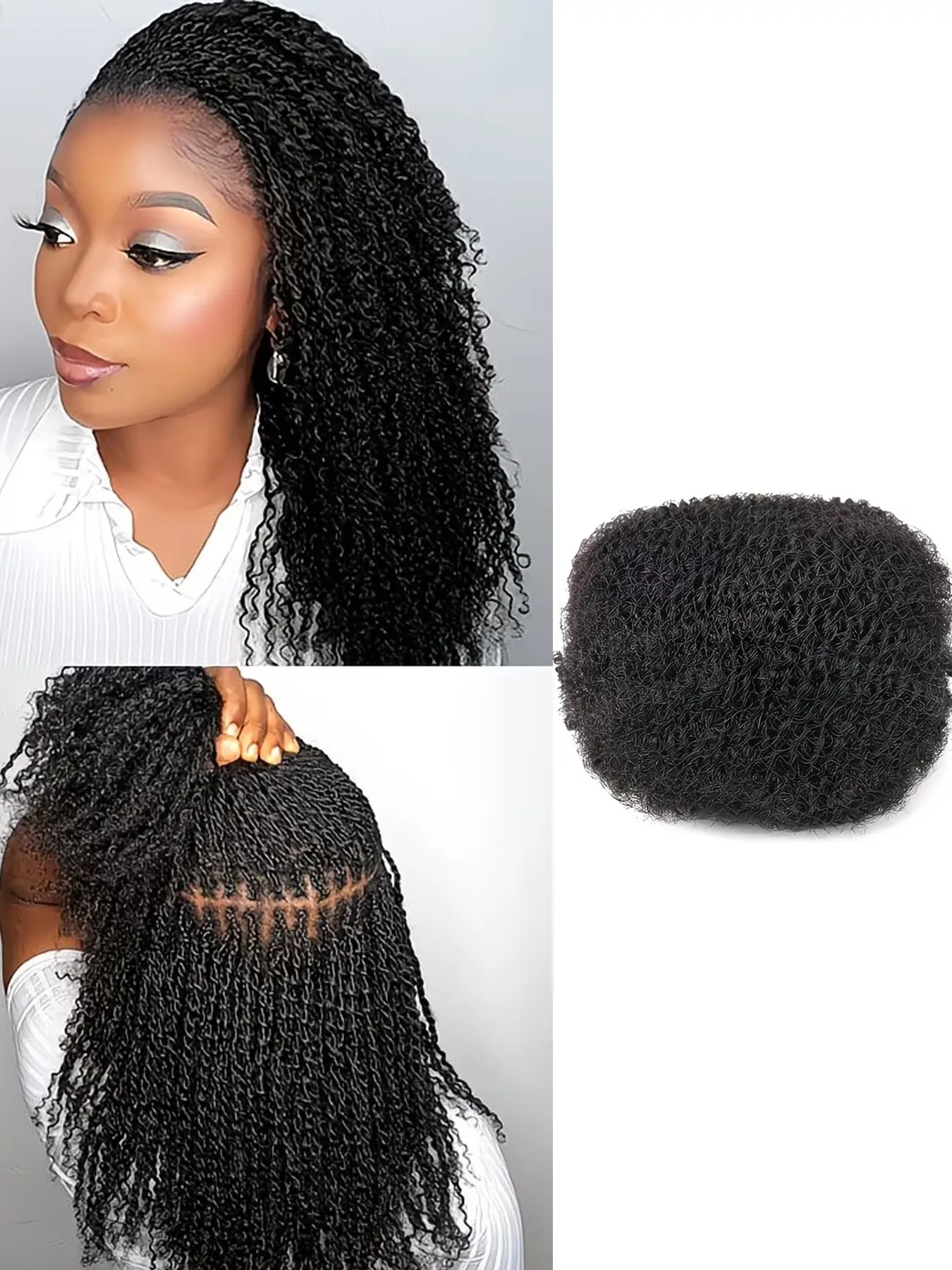 Afro Kinkys Bulk Human Hair for Dreadlocks Extensions, Sister Locs Extension and Locs Repair 1 Pack 30 Gram Afro Kinky Curly Human Hair Bulk for Twist