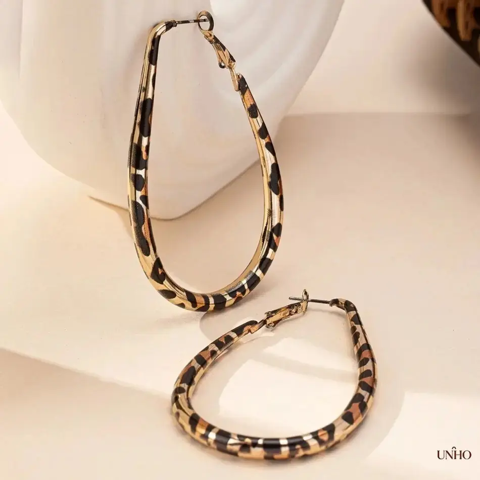 Women's Leopard Print Teardrop Earrings & Bag Charms, Statement Geometric Hoops, Funky Unique Decor Accessories For Street Style, Handbags And Luggage Ornament