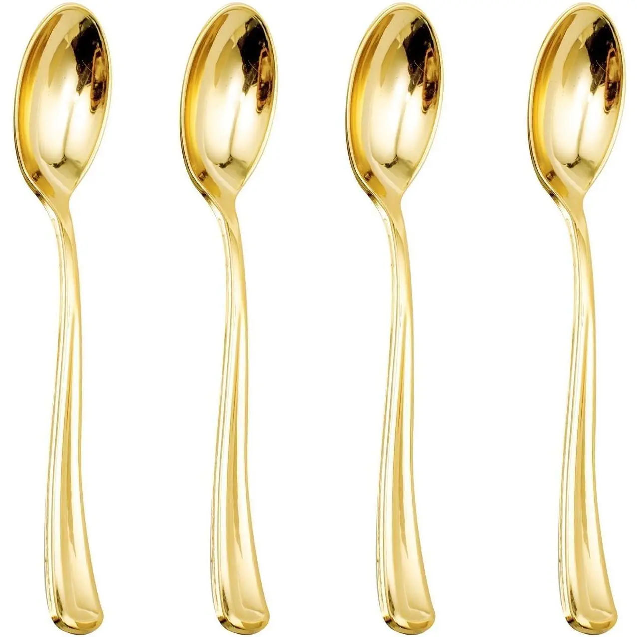 100 Pack  Plastic Spoons Disposable - Durable Heavy Duty 6.9 Inch  Spoons, Heat Resistant Modern Disposable Spoons  for Parties Banquets  Shower Wedding Spring