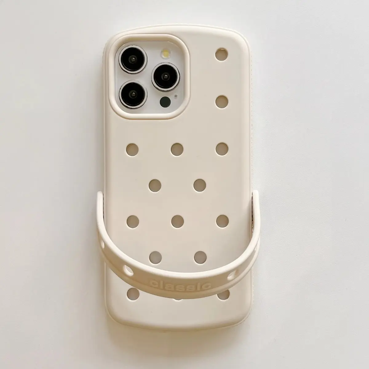 Croc-style hollow heat dissipation phone case high-end feeling summer 17 16 15 14 13 Pro Max Plus all inclusive simple