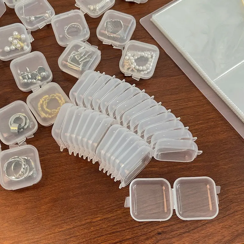 Transparent Plastic Portable False Eyelash Storage Box, Multipurpose Jewelry Earrings Studs Necklace Organizer, Dustproof Cover Jewelry Display Case,Jewellery Box,Pouch,Makeup Brush Holder,Brush Holder,Perfume Organiser