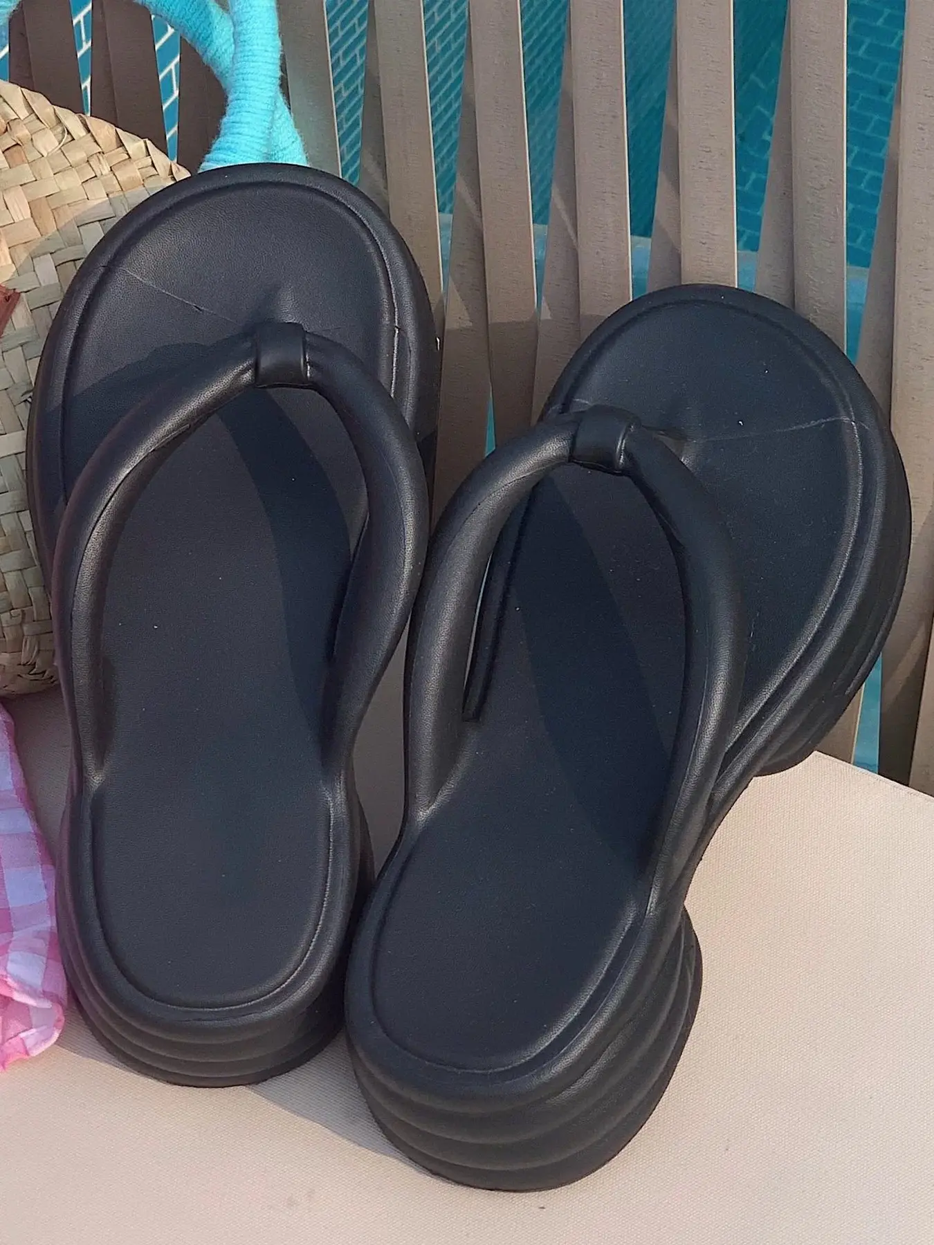 XIXITIAO Women Platform EVA Flip Flops Soft Thick Cushion Non Slip Open Toe Slip On Sandals Casual Outdoor Beach Vacation Summer Walking Slippers