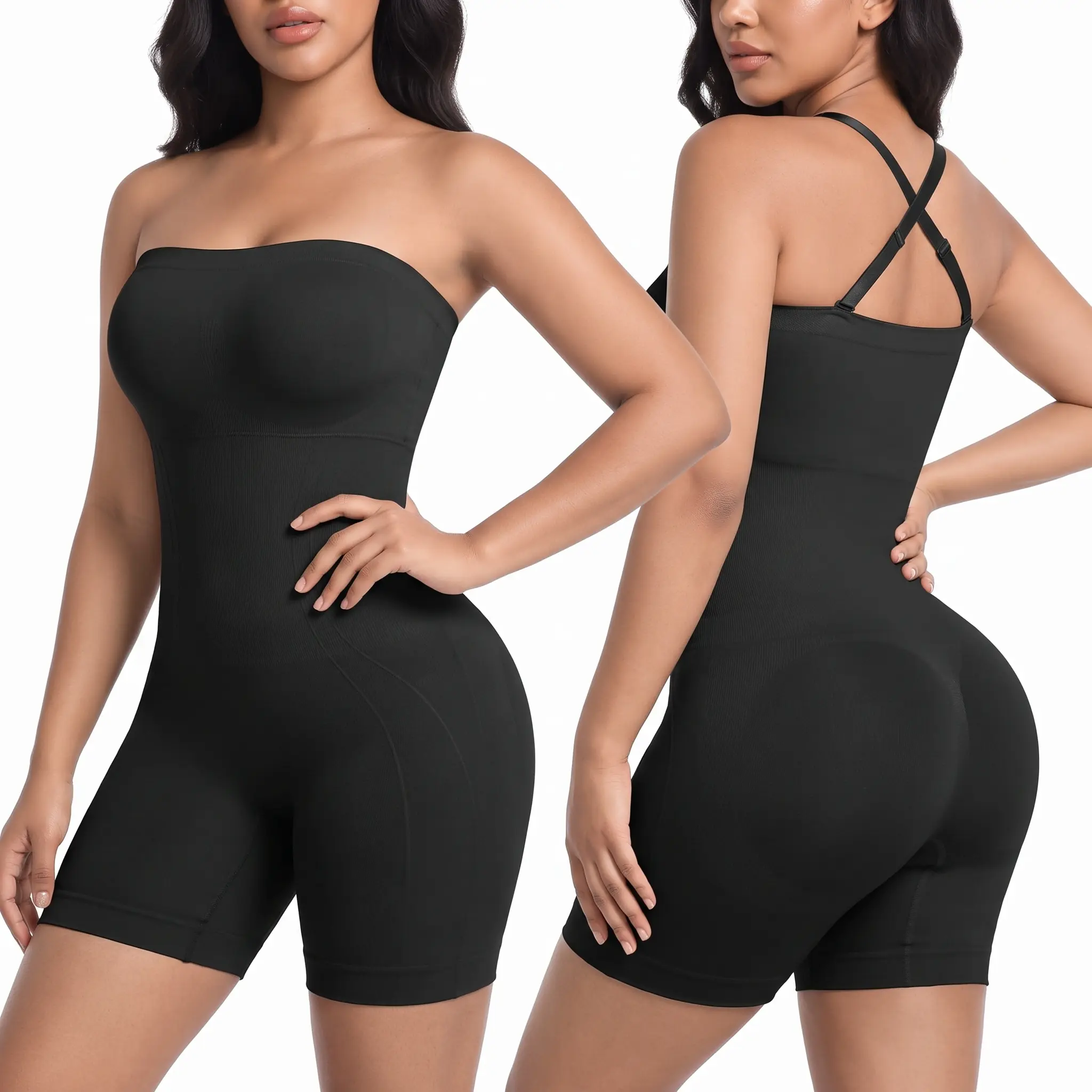 Medium Compression Fajas Colombianas Strapless Body Shaper Tummy Control