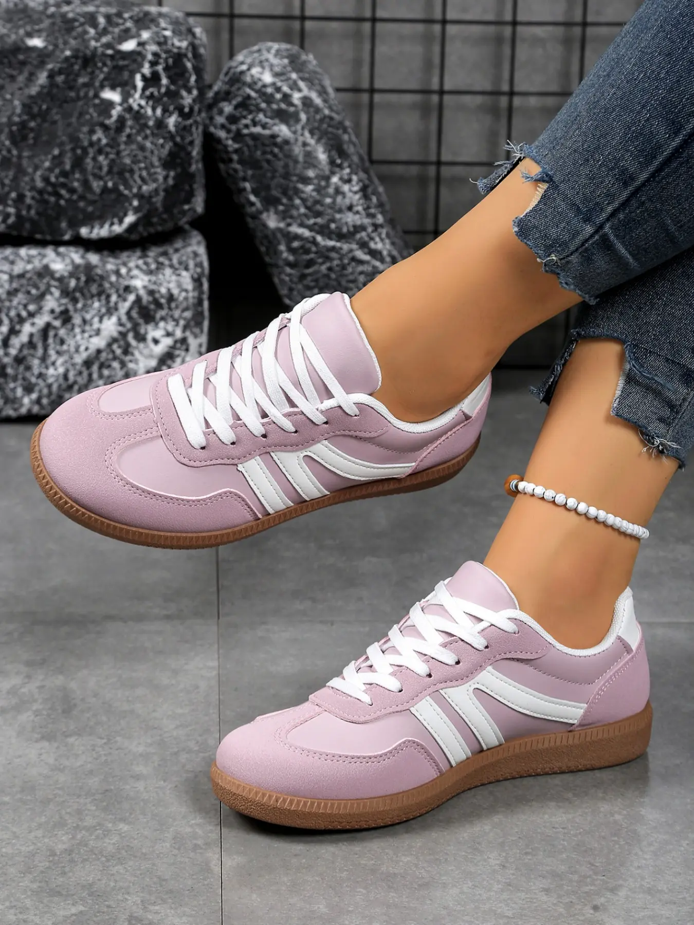 Women's New Couple Casual Shoes, Vintage Classic Sports Sneakers, PU Leather Laces, Soft Comfortable Eva Sole, All Seasons, Fashion Street Style, Casual Sneaker Flat