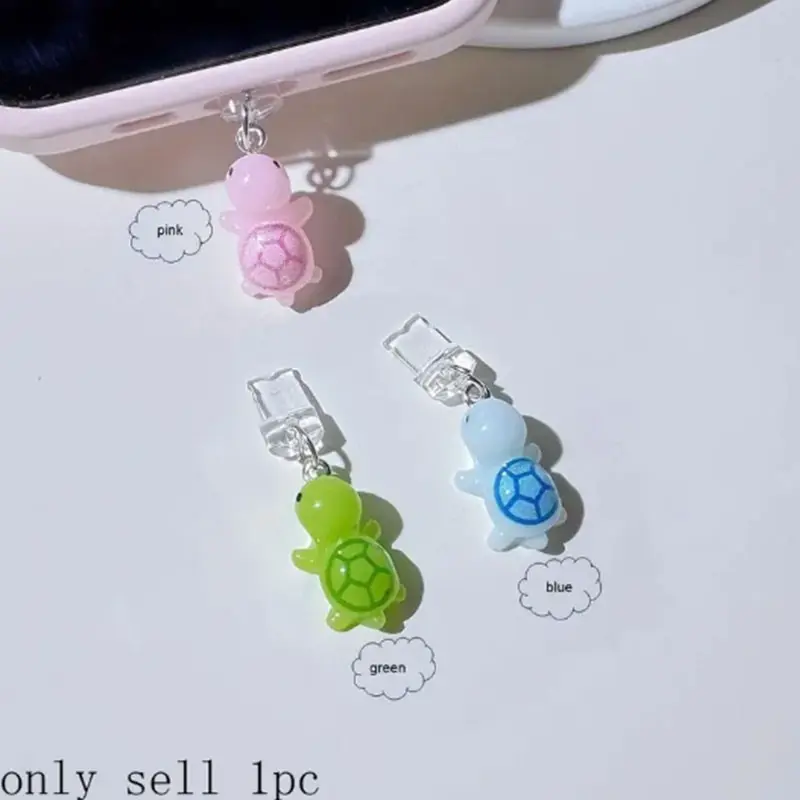 Cute Turtle Shape Phone Charger Port Dust Plug, 1 Piece, Fits iPhone Type-C, Women and Girls Mobile Accessories, Phone Charm, Cell Phone Charms