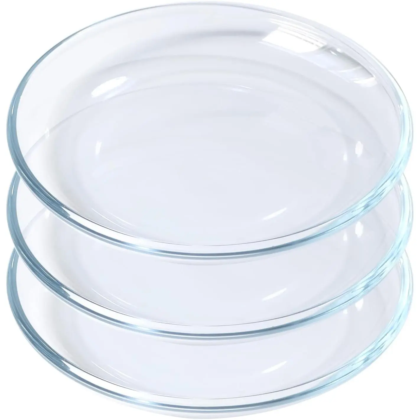 7 Inch Round Tempered Glass Plates Set of 3 - Small Mini Plates for Dessert Appetizer Fruit Salad Cake, Perfect for Daily Home Use Dining Party