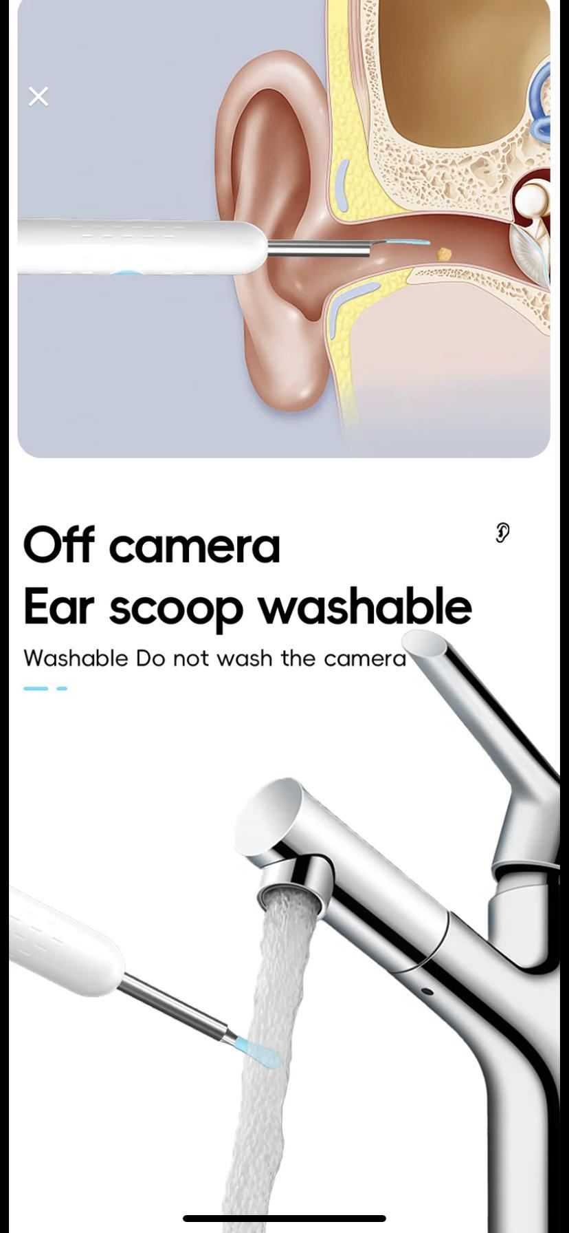 Ear Wax Removal Tool With Camera, 1 Set Portable Type-C Rechargeable Ear Cleaner, Waterproof Endoscope Ear Cleaning Tool earwax soft silicone tip android compatible kit