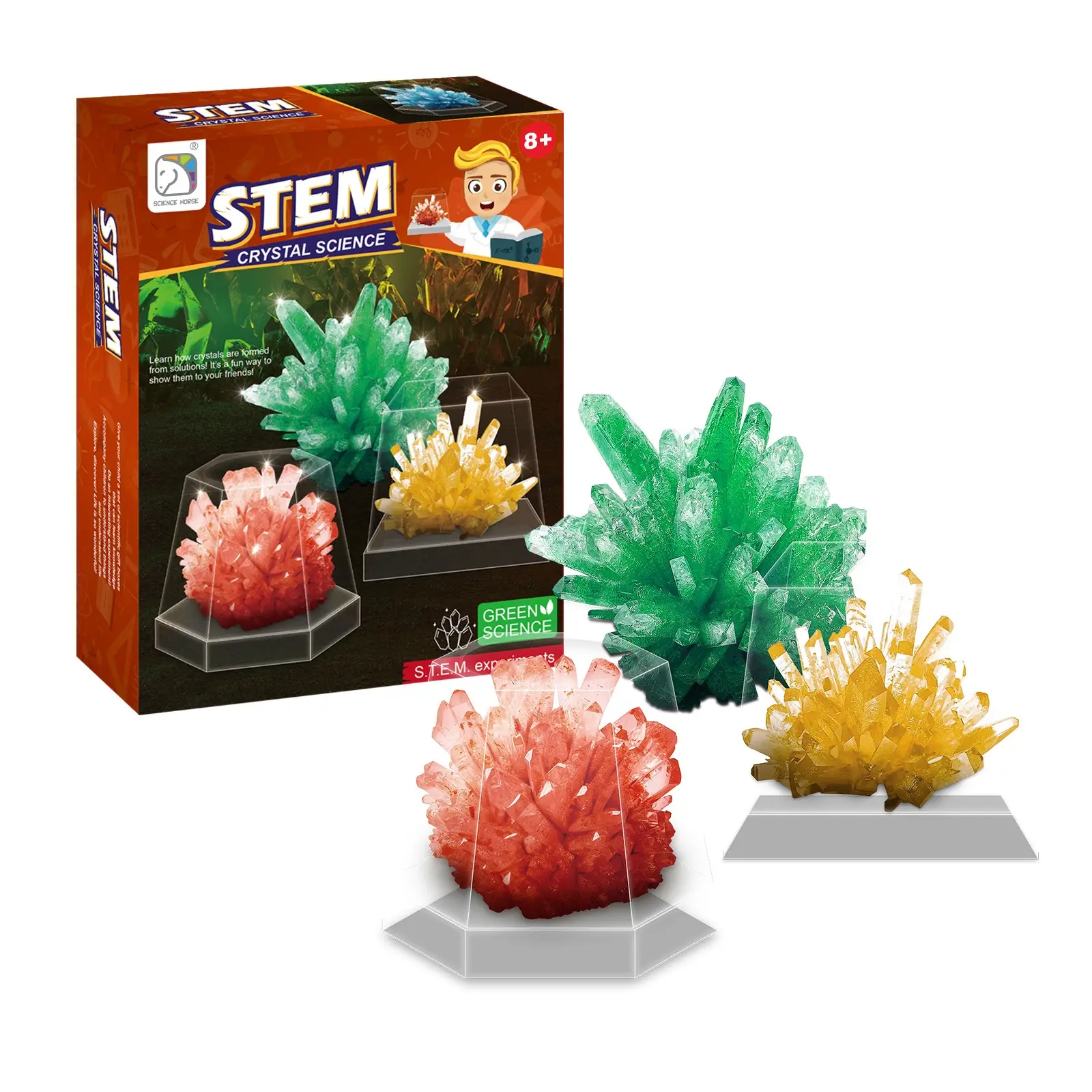 DIY Crystal Growing Science Kit, Colorful Crystallization Experiment Set, Kids Steam Educational Toy, Ages 6+, Back-To-School Gift