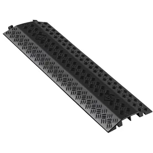 VEVOR Drop Over Cable Cover, 17, 500 lbs/Axle Load Capacity, 2 Channel Heavy Duty Floor Cord Cover, Cable Hose Protector Ramp, for Indoor, High Walking Traffic Areas, Home, Office, Warehouse, 1 Pack