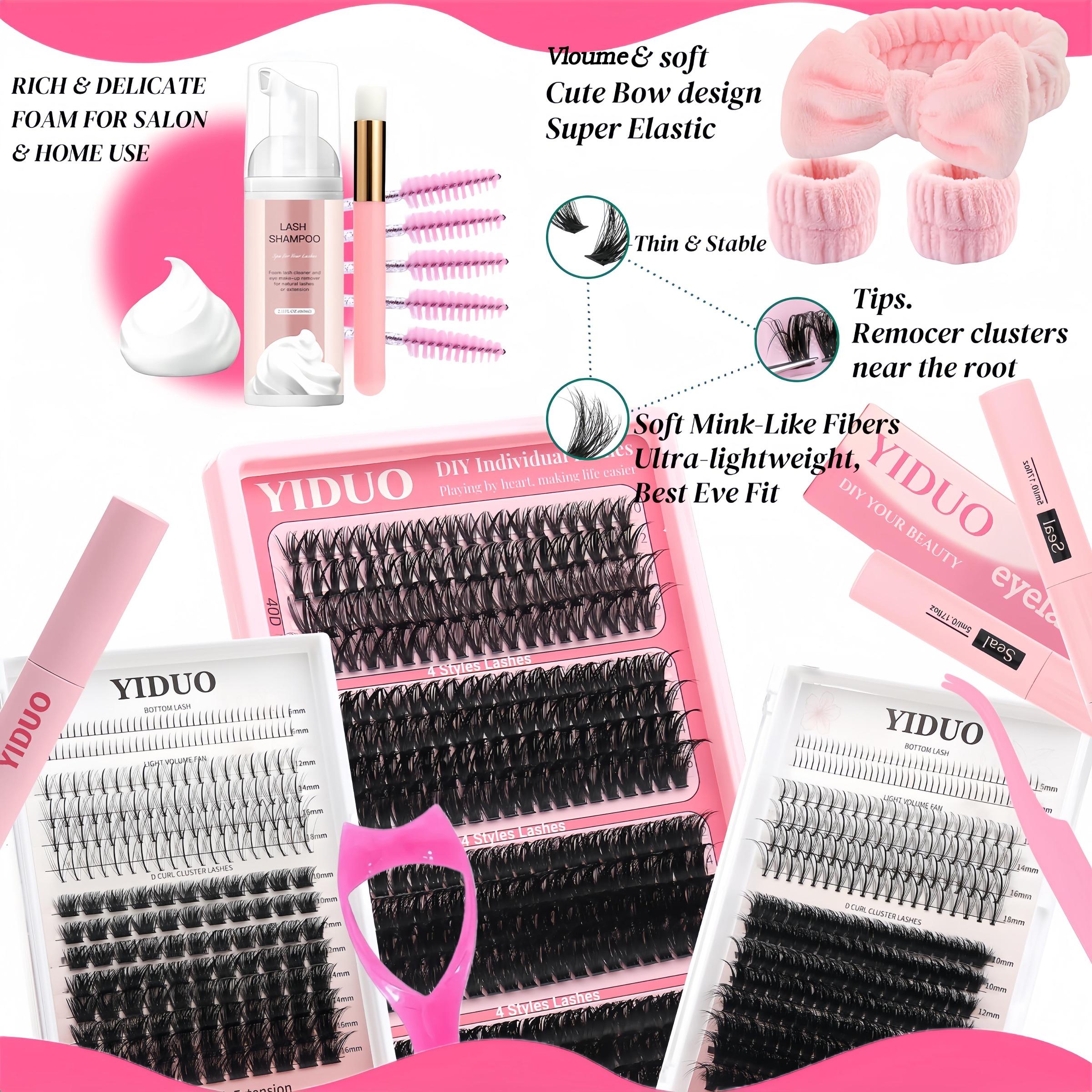 Mixed Length Individual False Eyelashes Kit, Natural Look Eyelash Extensions with Lash Bond & Seal & Remover & Tweezers & Brush & Headbands, Self Grafting Curvature Eyelashes, Eye Makeup Enhancement False Eyelashes, Diy Lashes Cluster #GLOBAL PICKS