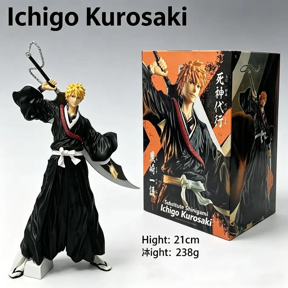 21cm Bleach Anime Figure Kurosaki Ichigo Action Figure Aizen Sousuke/Hitsugaya Toushirou Figurine PVC Model Collection Toy Gifts
