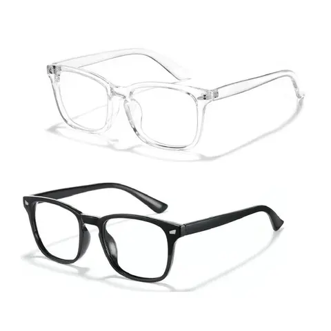 Men's Fashion Computer Gaming Eyeglasses - High-Quality Full-Rim Square Fashion Glasses, Lightweight, Comfortable Non-Prescription Customizable Daily Wear, Great for Computer Use, Ideal Gift for Women
