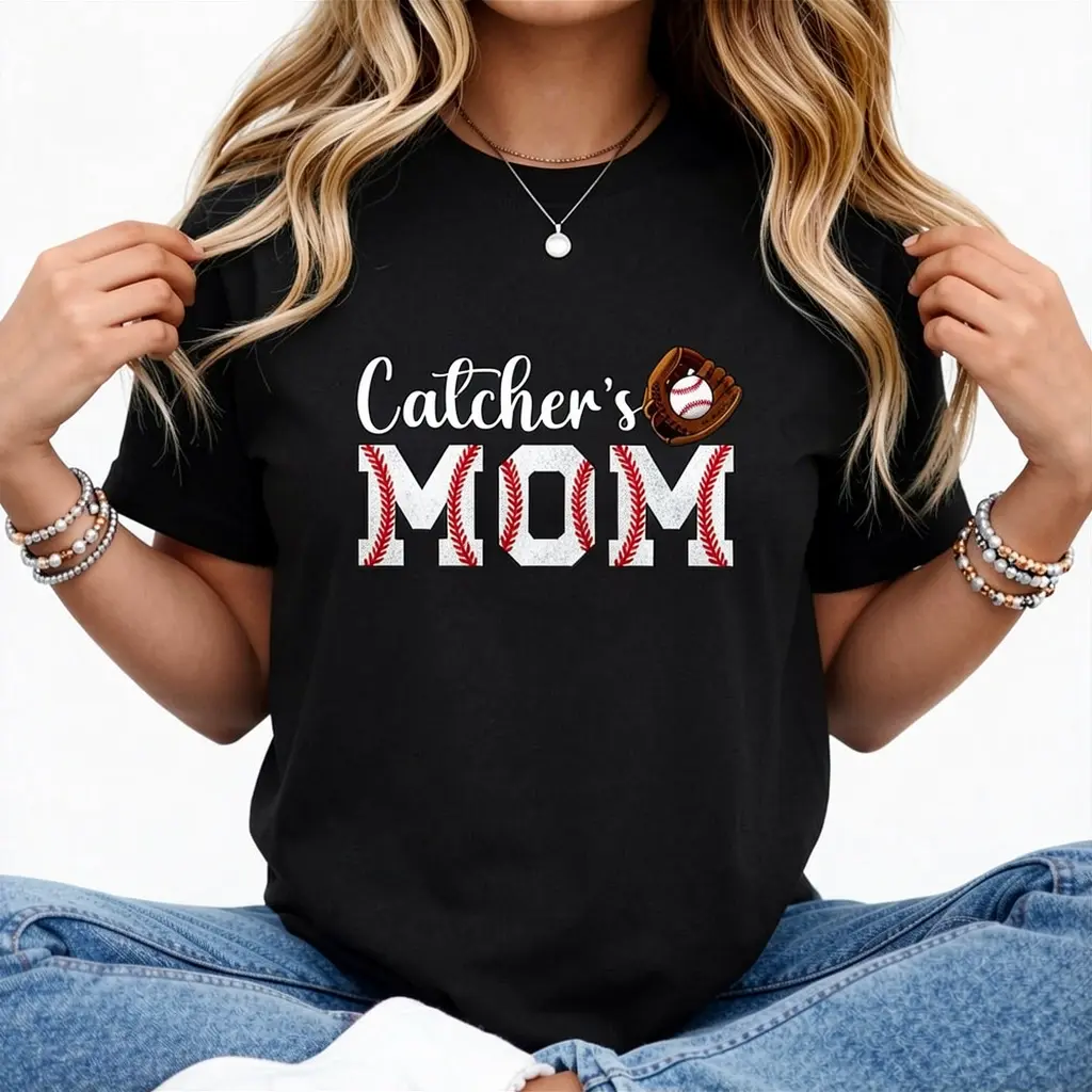 Catcher's Mom Baseball Catcher Mom Baseball Catcher Mother T-Shirt