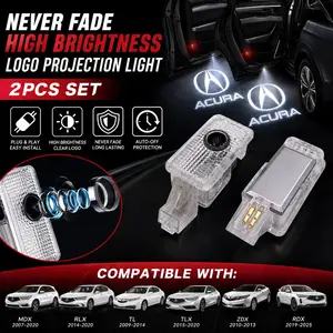 2PCS LED Car Door Logo Projector Lights for Acura MDX RLX TL TLX ZDX RDX | Ghost Shadow Welcome Puddle Lamps | Plug & Play HD White Projection | No Drill Required | Auto Power-Off Protection
