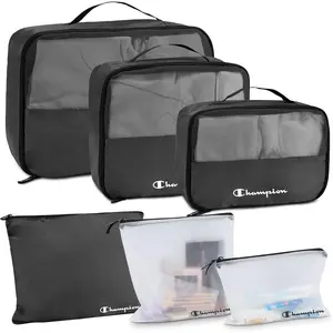Champion Packing Cubes for Travel – 6 pc Packing Cubes Set for Suitcases, Space-Saving Packing Organizers