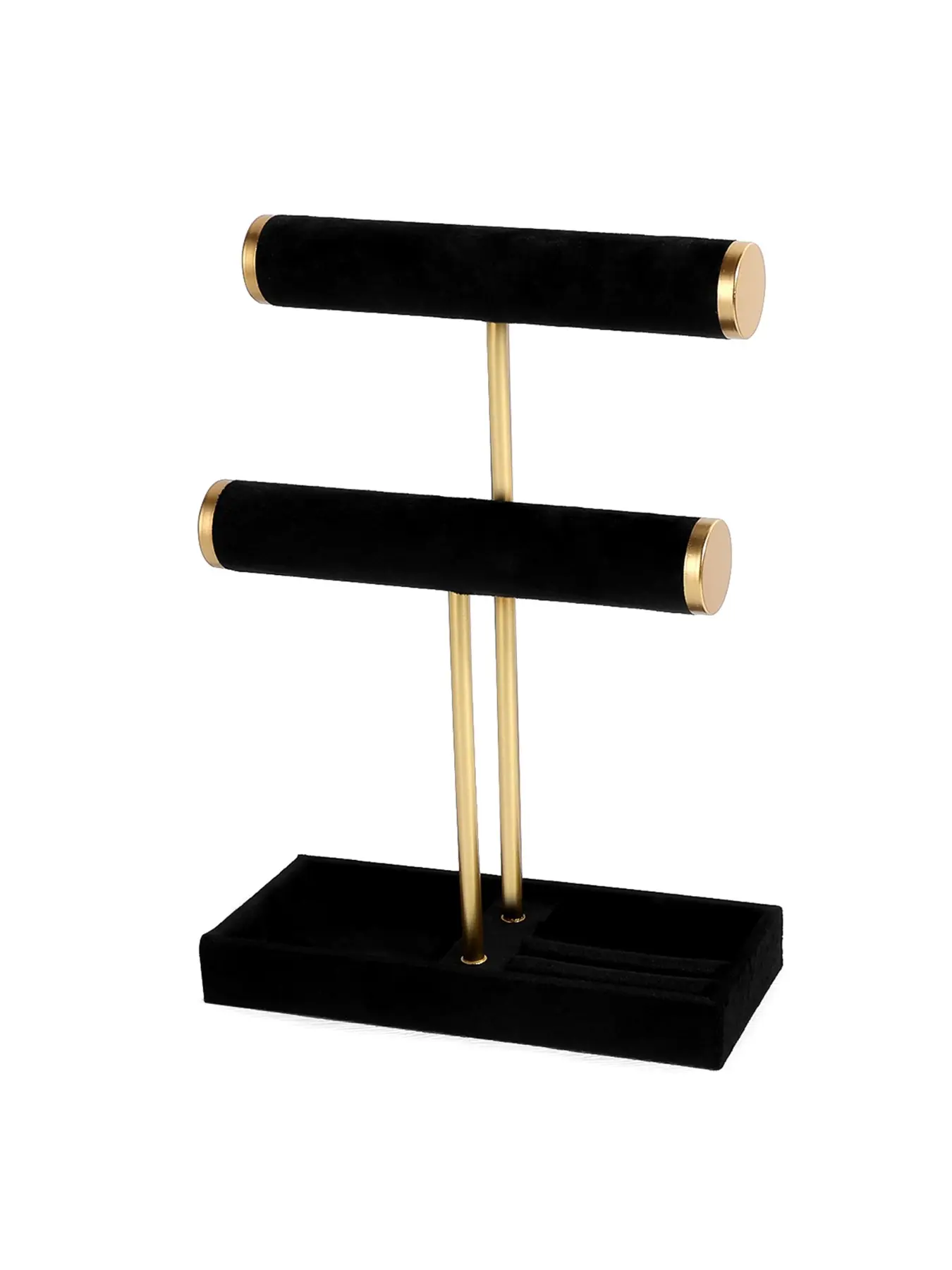Double Layer Design Velvet Metal Jewelry Rack, Bracelet and Bangle Display Stand, Desktop Ring and Earring Organizer, Luxury Jewelry Holder, Style, Gift Idea, Gift Ready