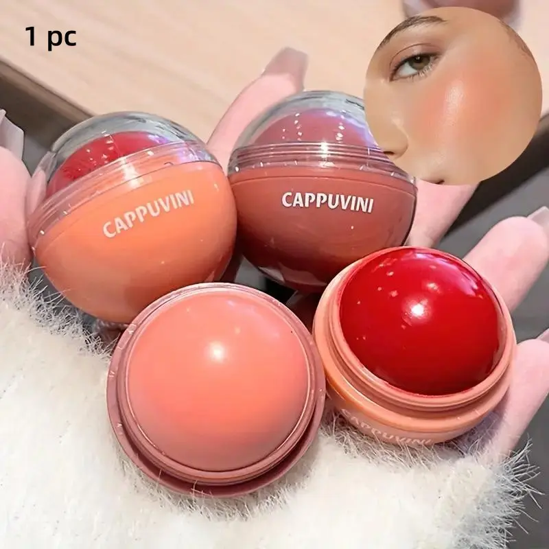 Multi-functional liquid blush ball, Cheek tint, can be used on cheeks, easy to use, long-lasting, smooth texture, highly pigmented, blendable and buildable, easily creates a natural and fresh look, suitable for Valentine's Day, parties, and everyday