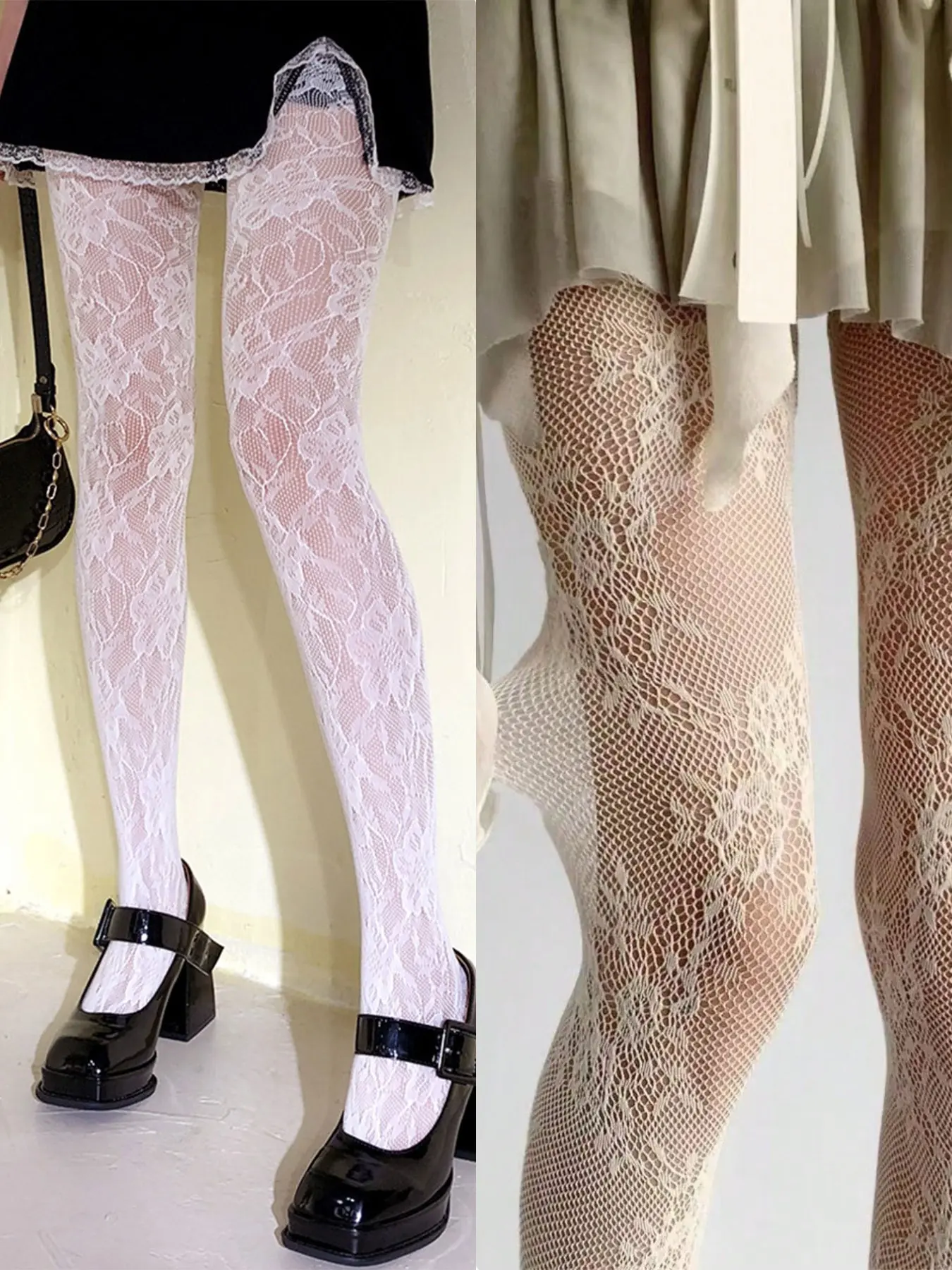 2 Pairs Women's Fishnet Stockings, Sexy Style, Perfect for Dates, Anniversaries, Parties, Music Festivals, Floral Pattern, All Seasons, Tights