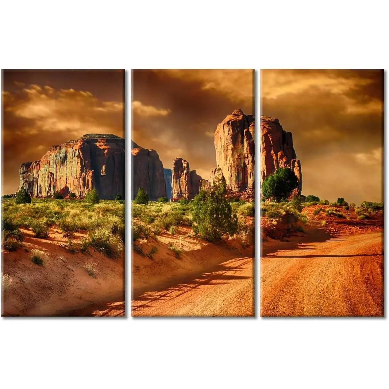 Canvas Wall Art US Natural Landscape Photo Paintings Artwork Prints Scenic Monument Valley US Framed Ready to Hang for Home Office Bedroom Living Room Bathroom Kitchen Wall Decor (42"Wx28"H)