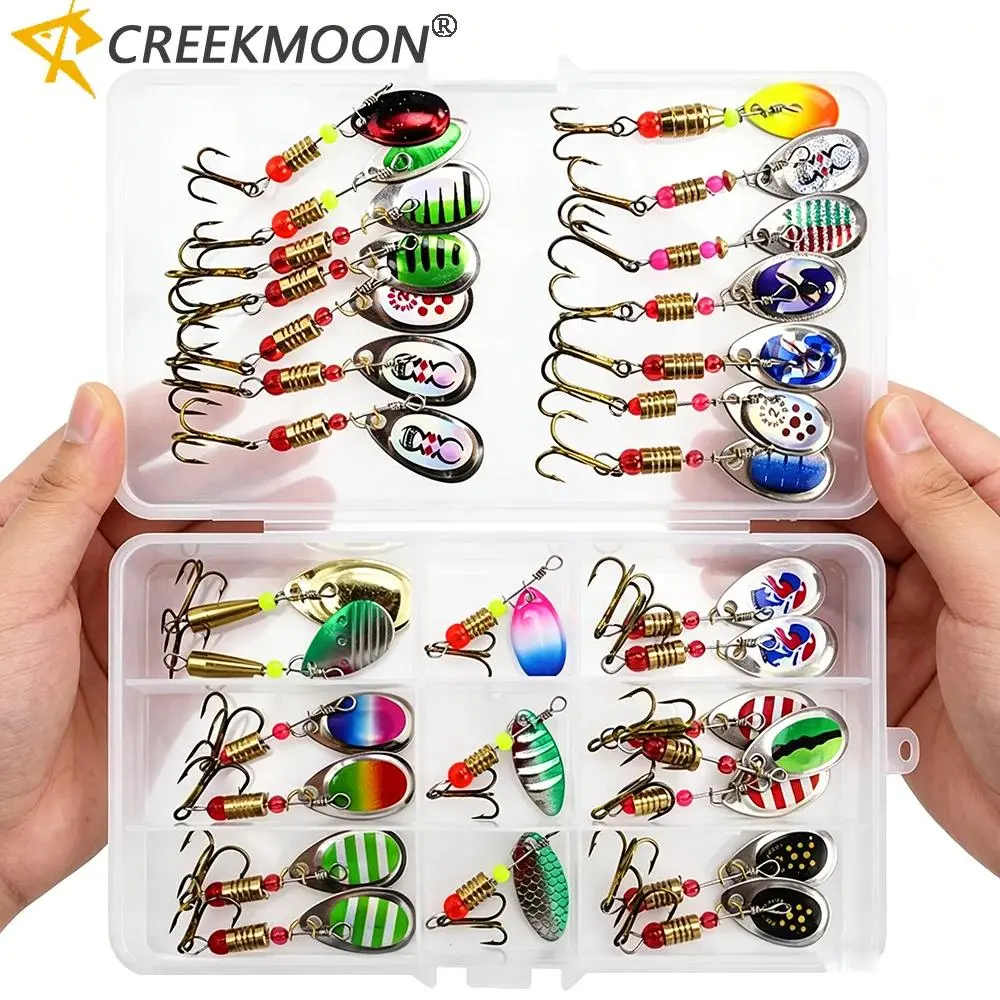 30/10pcs Bass Spoon Lure Set Spinner Bait 3.5g Trout Pike Metal Fishing Lures Kit Crankbait All Water Isca Artificial Hard Bait