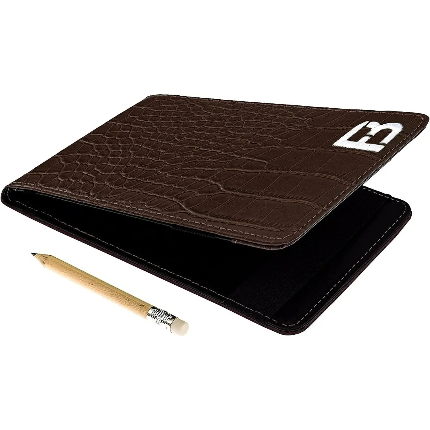Quality Leather Golf Scorecard Holder - Yardage Book Cover - Golf Yardage Book - Golf Scorecard Book -Free Pencil and Stat  Sheet
