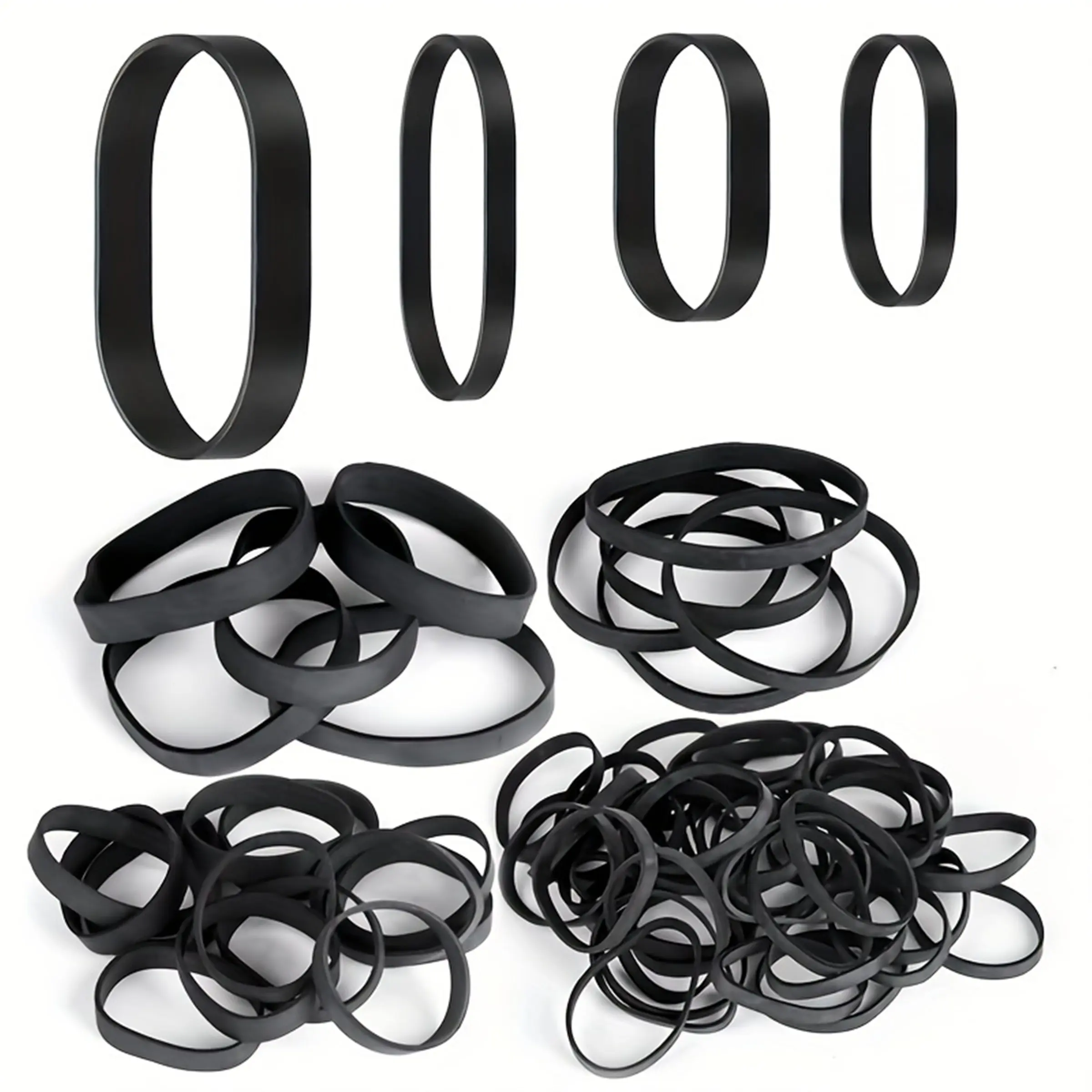 20/40 Pcs  Rubber Bands Heavy Duty Rubber Bands Black Elastic Wide Thick Rubber Bands UV Heat Cold Resistant Rubber Bands for Camping exclusive, Mix 4 sizes