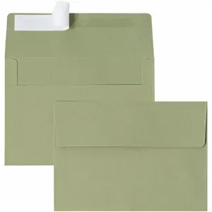 Sage Green 50 Pack A4 4x6 Invitation Self Seal Printable Envelopes for Weddings Greeting Cards Photos Postcards Mailing Party
