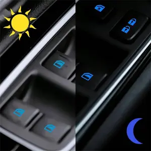 18 Small Car Window Control Button Stickers, Reflective Fluorescent Interior Stickers, Easy to Apply, Durable Design