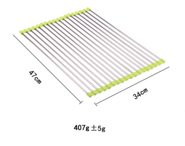 Folding Kitchen Drain Sink Rack Stainless Steel