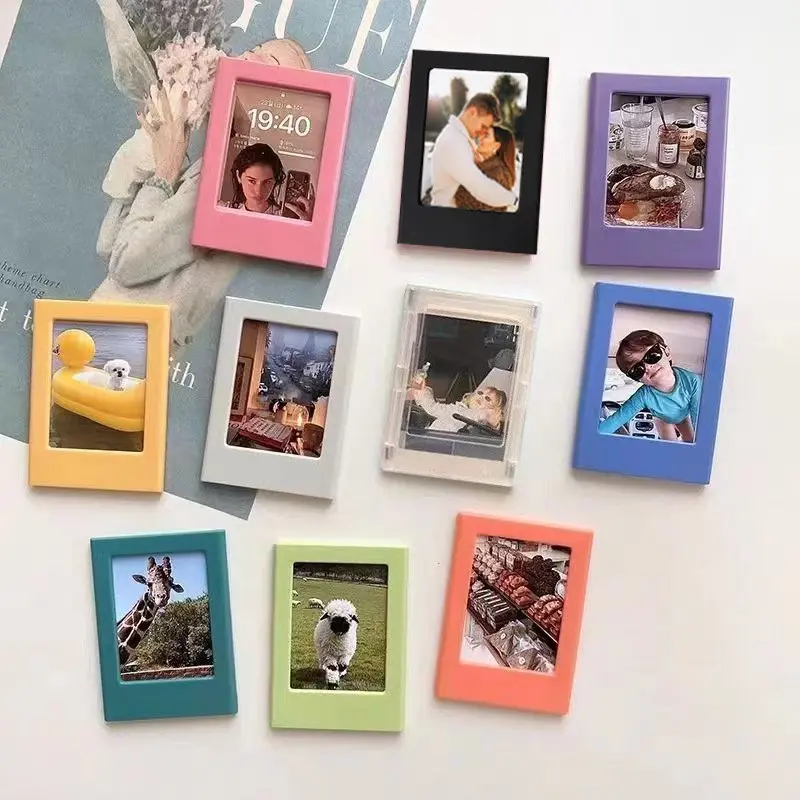 12pcs Magnetic Photo Frames, Creative DIY Magnet Frame, Fun Magnetic Small Frames, Multi-Color Set, 3 Inch Polaroid Frames, Mini Photo Frame, Picture Frames