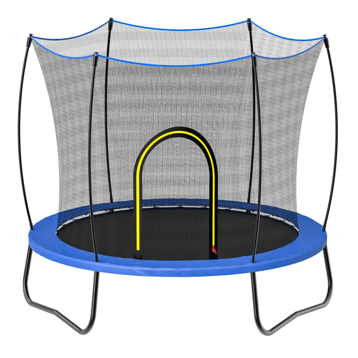 55inch Trampoline Blue High Density UV Resistant Safety Enclosure Net 3 U-Legs Stable No Foot Entrapment