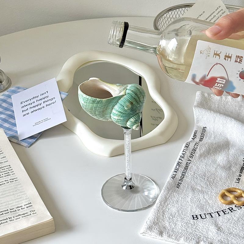 Unique Natural Seashell Wine Goblet, Handcrafted Shell Cocktail Cup, Wedding & Party Decor Ornament